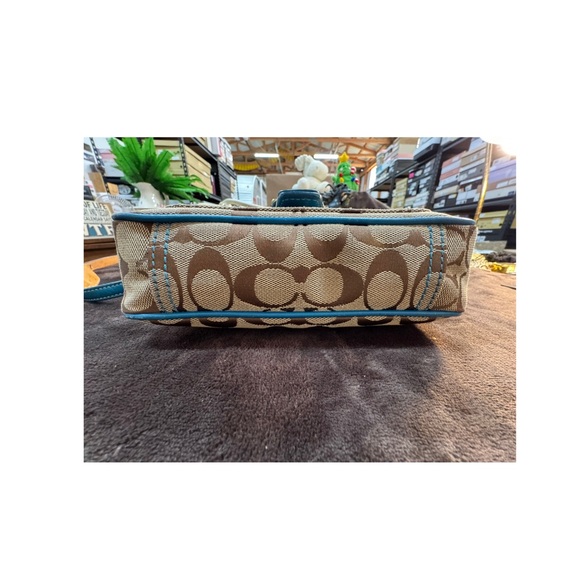 Authentic Coach Brown and Teal crossbody - Picture 6 of 14